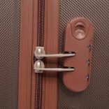 4 darabos, kávészínű, kemény fedeles, görgős bőrönd szett