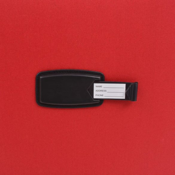 3 darabos, piros, puha fedeles görgős bőröndszett