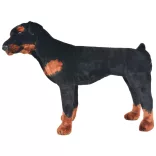 fekete és barna álló rottweiler kutya plüssjáték XXL