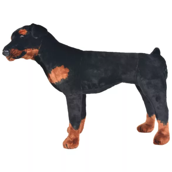 fekete és barna álló rottweiler kutya plüssjáték XXL