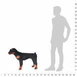 fekete és barna álló rottweiler kutya plüssjáték XXL