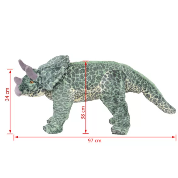 zöld álló triceratops plüssjáték XXL