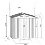 Archer stabil fém kerti tároló 2500 - 196cm x 131cm 2,57m2 magasított kivitel