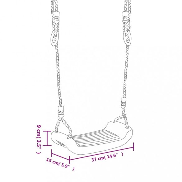 2 db kék polietilén hinta kötéllel 37 x 15 cm