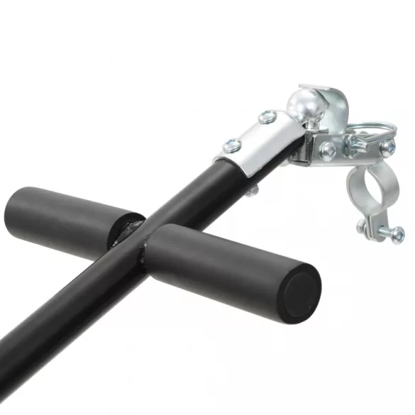 fekete acél kerékpár-utánfutó/kézikocsi 155 x 60 x 83 cm