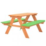 tömör fenyőfa gyerek piknikasztal paddal 89 x 79 x 50 cm