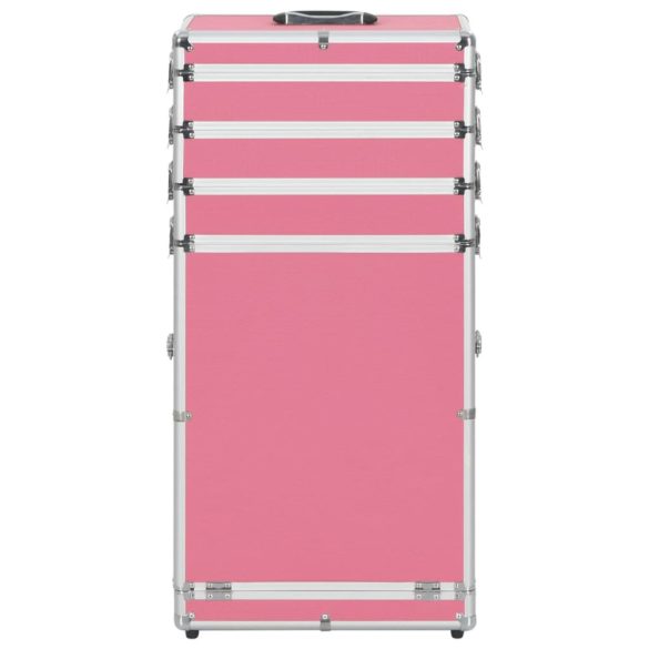 rózsaszín alumínium sminkbőrönd