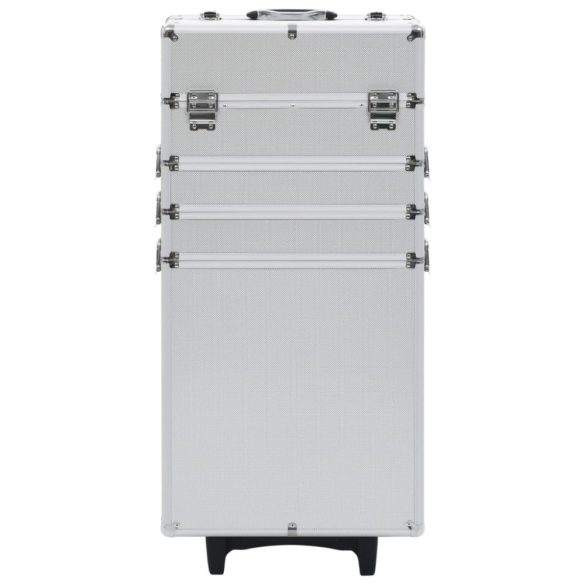 ezüstszínű alumínium sminkbőrönd