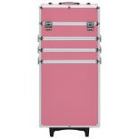 rózsaszín alumínium sminkbőrönd