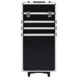 fekete alumínium sminkbőrönd krokodilbőr mintával