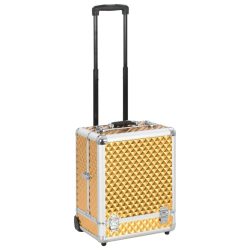 aranyszínű alumínium sminkbőrönd 35 x 29 x 45 cm