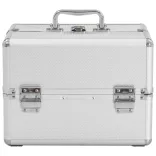 ezüstszínű alumínium sminktáska 22 x 30 x 21 cm