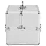 ezüstszínű alumínium sminktáska 22 x 30 x 21 cm