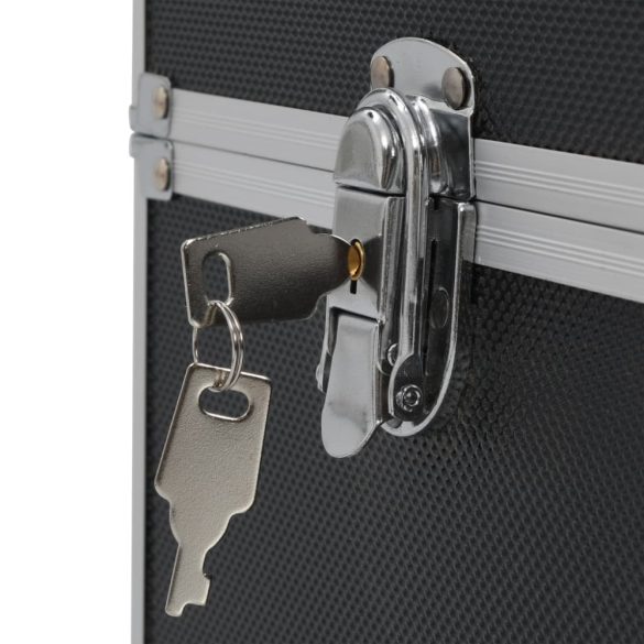 fekete alumínium sminktáska 37 x 24 x 35 cm