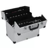 ezüstszínű alumínium szerszámos táska 38 x 22,5 x 34 cm