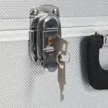 ezüstszínű alumínium szerszámos táska 38 x 22,5 x 34 cm