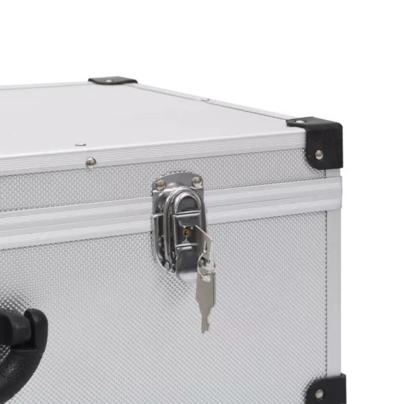 80 db-os ezüstszínű alumínium és ABS CD-tartó