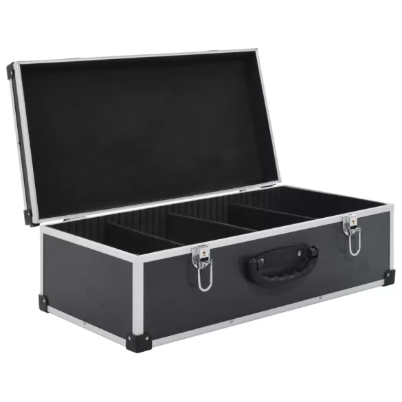 80 db-os fekete alumínium és ABS CD-tartó