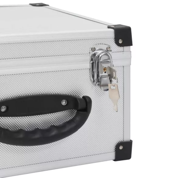 40 db-os ezüstszínű alumínium és ABS CD-tartó