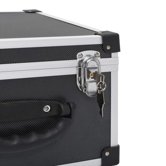 40 db-os fekete alumínium és ABS CD-tartó