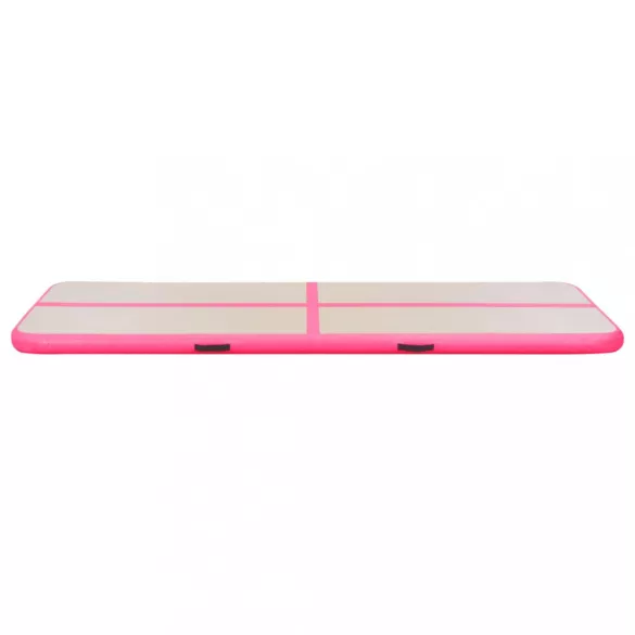 rózsaszín PVC felfújható tornaszőnyeg pumpával 300x100x10 cm