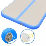 kék PVC felfújható tornaszőnyeg pumpával 300 x 100 x 10 cm