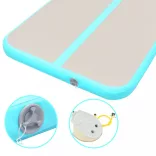 zöld PVC felfújható tornaszőnyeg pumpával 300 x 100 x 10 cm