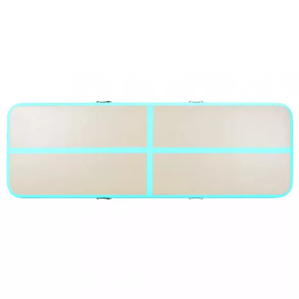 zöld PVC felfújható tornaszőnyeg pumpával 400 x 100 x 10 cm