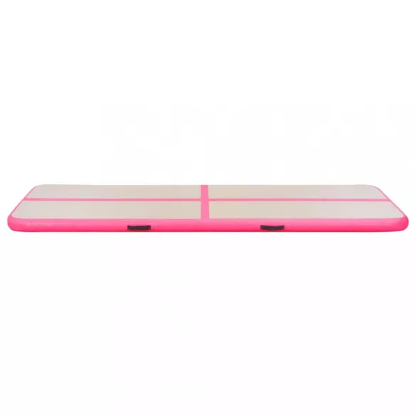 rózsaszín PVC felfújható tornaszőnyeg pumpával 600x100x10 cm