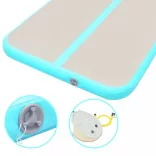 zöld PVC felfújható tornaszőnyeg pumpával 700 x 100 x 10 cm