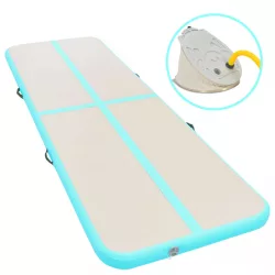   zöld PVC felfújható tornaszőnyeg pumpával 800 x 100 x 10 cm