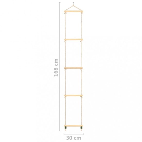 tömör fa és polietilén kötéllétra gyerekeknek 30 x 168 cm