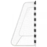 fekete-fehér fém focikapu 300 x 160 x 90 cm