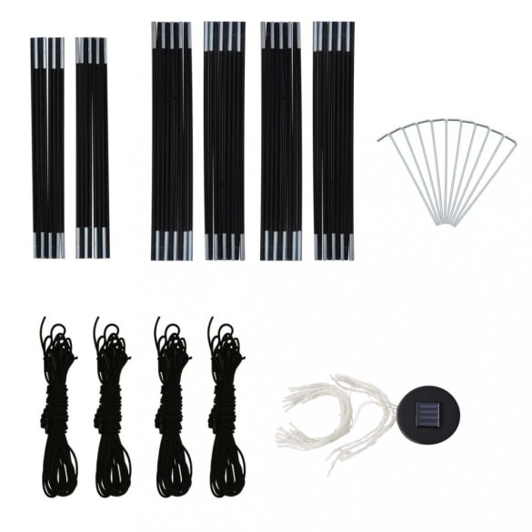 zöld rendezvénysátor LED-del és 4 oldalfallal 3,6 x 3,6 x 2,3 m