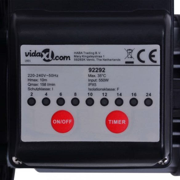 homokszűrős szivattyú időzítővel 550 W 50 L