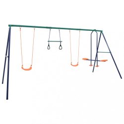 acél hintaszett tornagyűrűkkel és 4 üléssel