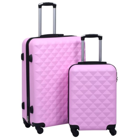 2 db rózsaszín ABS keményfalú gurulós bőrönd