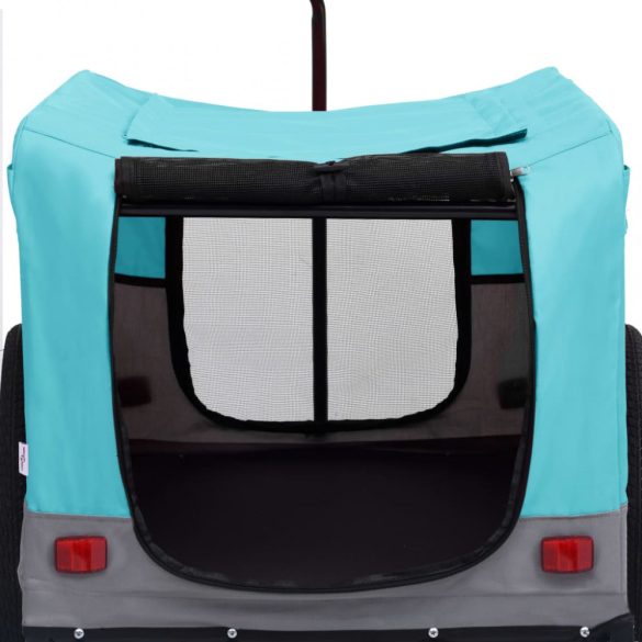 kék/szürke 2 az 1-ben bicikli-utánfutó és sétakocsi