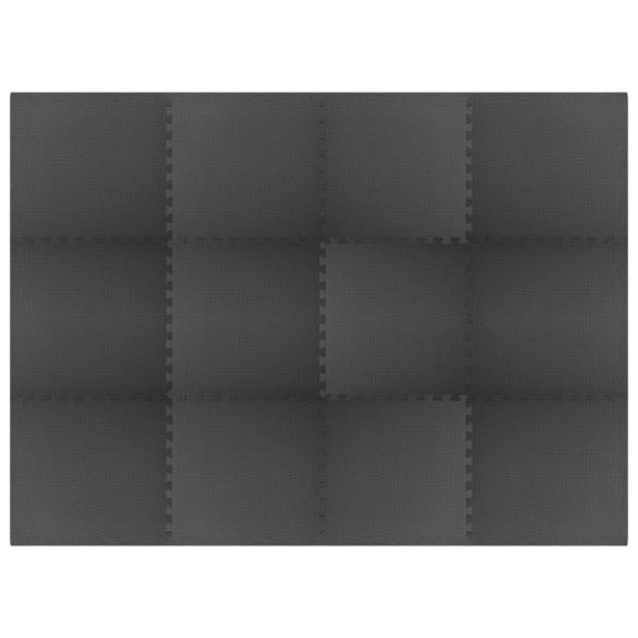 12 db fekete EVA habszivacs padlószőnyeg 4,32 ㎡