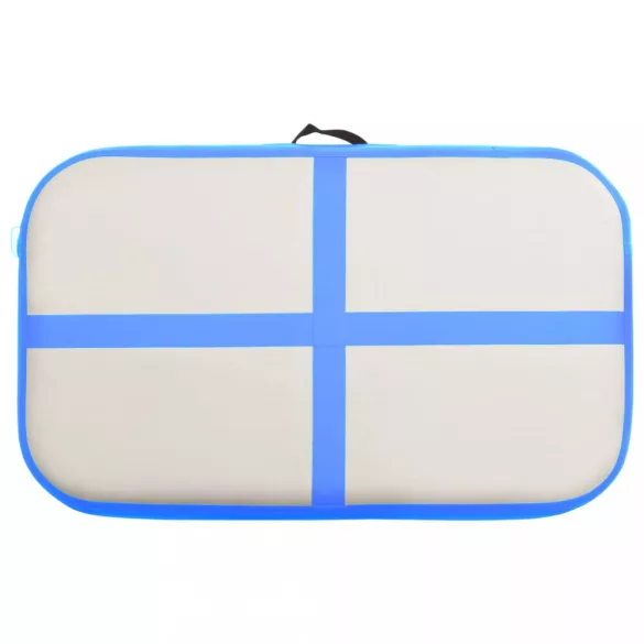 kék PVC felfújható tornamatrac pumpával 60 x 100 x 15 cm