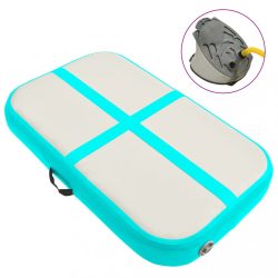   zöld PVC felfújható tornamatrac pumpával 60 x 100 x 15 cm