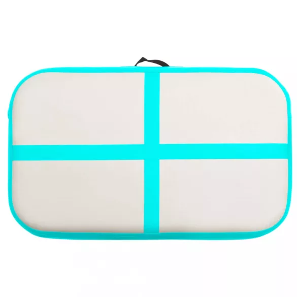 zöld PVC felfújható tornamatrac pumpával 60 x 100 x 15 cm