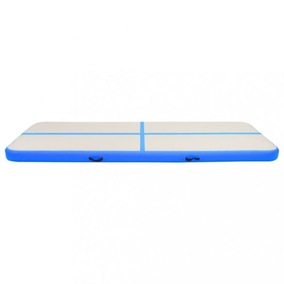 kék PVC felfújható tornamatrac pumpával 300 x 100 x 15 cm