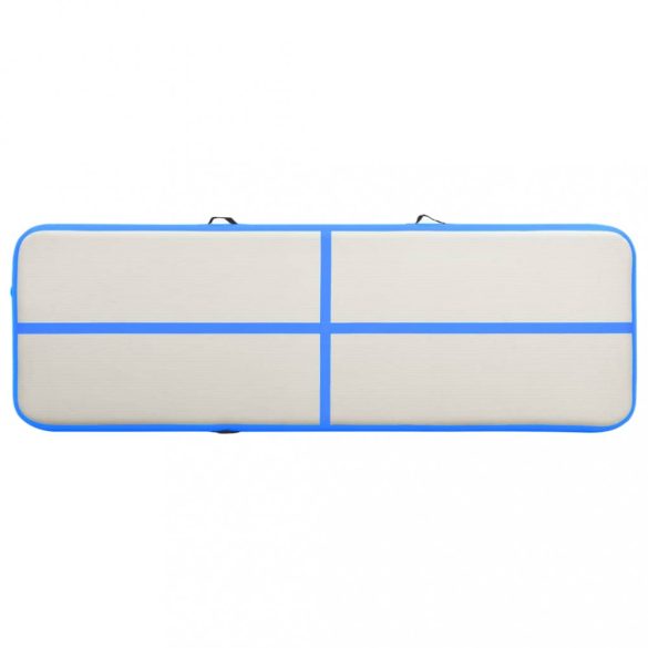 kék PVC felfújható tornamatrac pumpával 300 x 100 x 15 cm