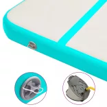 zöld PVC felfújható tornamatrac pumpával 300 x 100 x 15 cm