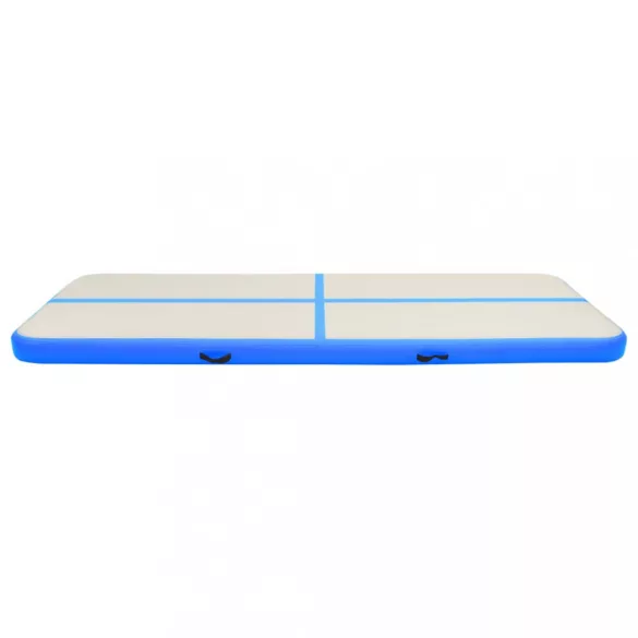 kék PVC felfújható tornamatrac pumpával 400 x 100 x 15 cm