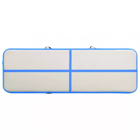 kék PVC felfújható tornamatrac pumpával 400 x 100 x 15 cm