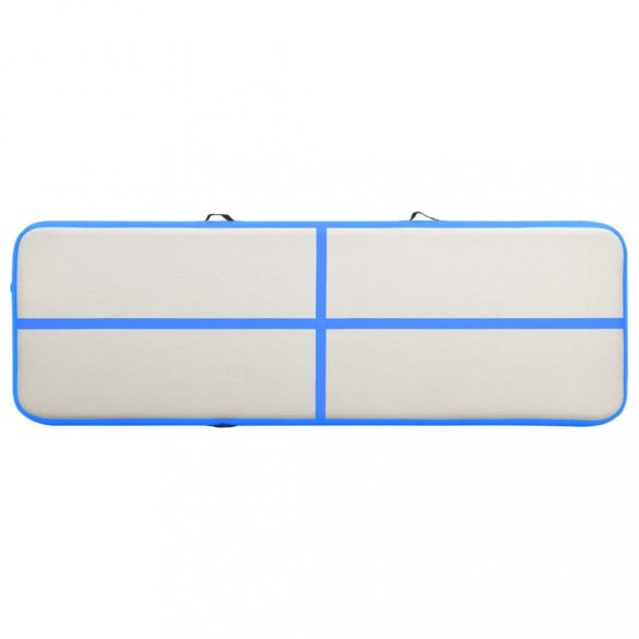 kék PVC felfújható tornamatrac pumpával 500 x 100 x 15 cm