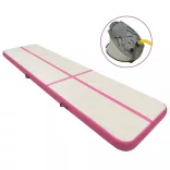 rózsaszín PVC felfújható tornamatrac pumpával 600 x 100 x 15 cm