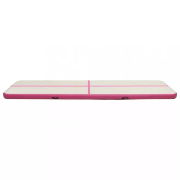 rózsaszín PVC felfújható tornamatrac pumpával 600 x 100 x 15 cm